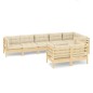 vidaXL Muebles de jardín 8 pzas y cojines madera maciza de pino crema