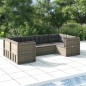 vidaXL Set de muebles de jardín 6 pzas y cojines ratán sintético gris vidaXL Set de muebles de jardín 6 pzas y cojines ratán sintético gris