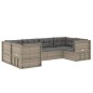 vidaXL Set de muebles de jardín 6 pzas y cojines ratán sintético gris vidaXL Set de muebles de jardín 6 pzas y cojines ratán sintético gris