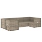 vidaXL Set de muebles de jardín 6 pzas y cojines ratán sintético gris vidaXL Set de muebles de jardín 6 pzas y cojines ratán sintético gris