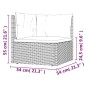 vidaXL Set de muebles de jardín 6 pzas y cojines ratán sintético gris vidaXL Set de muebles de jardín 6 pzas y cojines ratán sintético gris