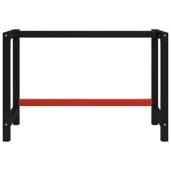 vidaXL Estructura de banco de trabajo metal negro y rojo 120x57x79 cm
