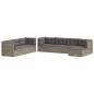 vidaXL Set de muebles de jardín 8 pzas y cojines ratán sintético gris