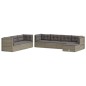 vidaXL Set de muebles de jardín 8 pzas y cojines ratán sintético gris