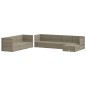 vidaXL Set de muebles de jardín 8 pzas y cojines ratán sintético gris