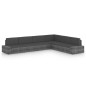 vidaXL Juego muebles de jardín 6 pzas y cojines ratán sintético gris vidaXL Juego muebles de jardín 6 pzas y cojines ratán sintético gris