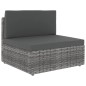 vidaXL Juego muebles de jardín 6 pzas y cojines ratán sintético gris vidaXL Juego muebles de jardín 6 pzas y cojines ratán sintético gris