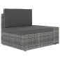 vidaXL Juego muebles de jardín 6 pzas y cojines ratán sintético gris vidaXL Juego muebles de jardín 6 pzas y cojines ratán sintético gris
