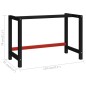 vidaXL Estructura de banco de trabajo metal negro y rojo 120x57x79 cm vidaXL Estructura de banco de trabajo metal negro y rojo 120x57x79 cm