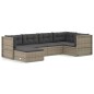 vidaXL Set de muebles de jardín 6 pzas y cojines ratán sintético gris vidaXL Set de muebles de jardín 6 pzas y cojines ratán sintético gris