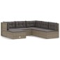 vidaXL Set de muebles de jardín 6 pzas y cojines ratán sintético gris vidaXL Set de muebles de jardín 6 pzas y cojines ratán sintético gris