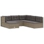 vidaXL Set de muebles de jardín 6 pzas y cojines ratán sintético gris vidaXL Set de muebles de jardín 6 pzas y cojines ratán sintético gris