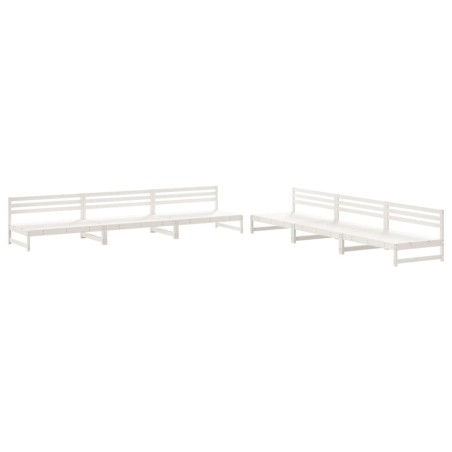 vidaXL Juego de muebles de jardín 6 piezas madera maciza pino blanco