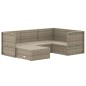 vidaXL Set de muebles de jardín 5 pzas y cojines ratán sintético gris vidaXL Set de muebles de jardín 5 pzas y cojines ratán sintético gris