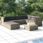 vidaXL Set de muebles de jardín 8 pzas y cojines ratán sintético gris vidaXL Set de muebles de jardín 8 pzas y cojines ratán sintético gris