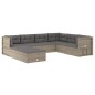vidaXL Set de muebles de jardín 8 pzas y cojines ratán sintético gris vidaXL Set de muebles de jardín 8 pzas y cojines ratán sintético gris