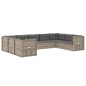vidaXL Set de muebles de jardín 9 pzas y cojines ratán sintético gris vidaXL Set de muebles de jardín 9 pzas y cojines ratán sintético gris