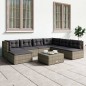 vidaXL Set de muebles de jardín 7 pzas y cojines ratán sintético gris vidaXL Set de muebles de jardín 7 pzas y cojines ratán sintético gris