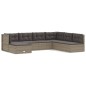 vidaXL Set de muebles de jardín 7 pzas y cojines ratán sintético gris vidaXL Set de muebles de jardín 7 pzas y cojines ratán sintético gris