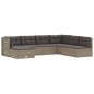 vidaXL Set de muebles de jardín 7 pzas y cojines ratán sintético gris vidaXL Set de muebles de jardín 7 pzas y cojines ratán sintético gris