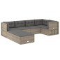 vidaXL Set de muebles de jardín 7 pzas y cojines ratán sintético gris vidaXL Set de muebles de jardín 7 pzas y cojines ratán sintético gris