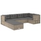 vidaXL Set de muebles de jardín 7 pzas y cojines ratán sintético gris vidaXL Set de muebles de jardín 7 pzas y cojines ratán sintético gris