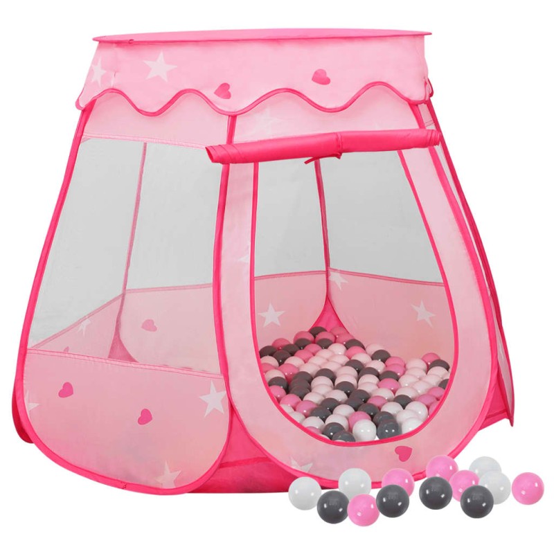 vidaXL Tienda de juegos para niños con 250 bolas rosa 102x102x82 cm vidaXL Tienda de juegos para niños con 250 bolas rosa 102x102x82 cm