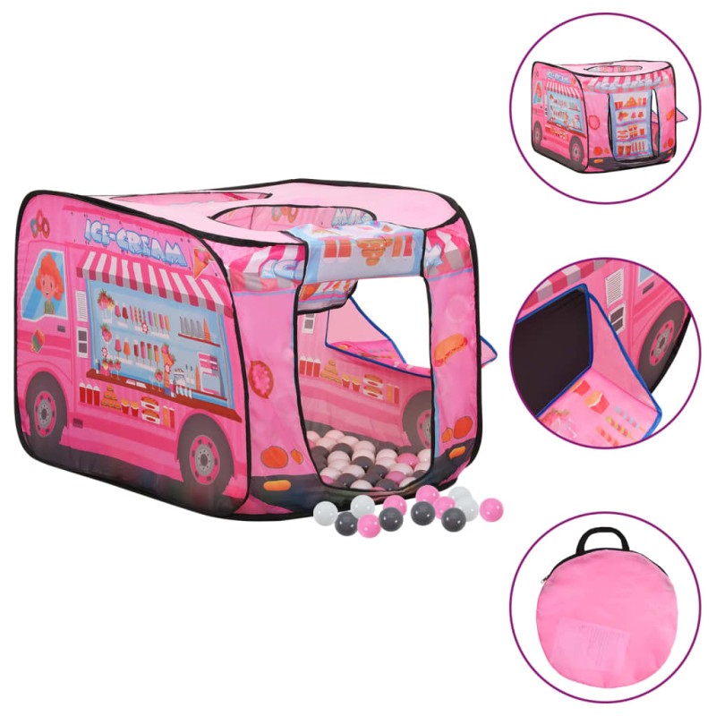 vidaXL Tienda de juegos para niños con 250 bolas rosa 70x112x70 cm vidaXL Tienda de juegos para niños con 250 bolas rosa 70x112x70 cm