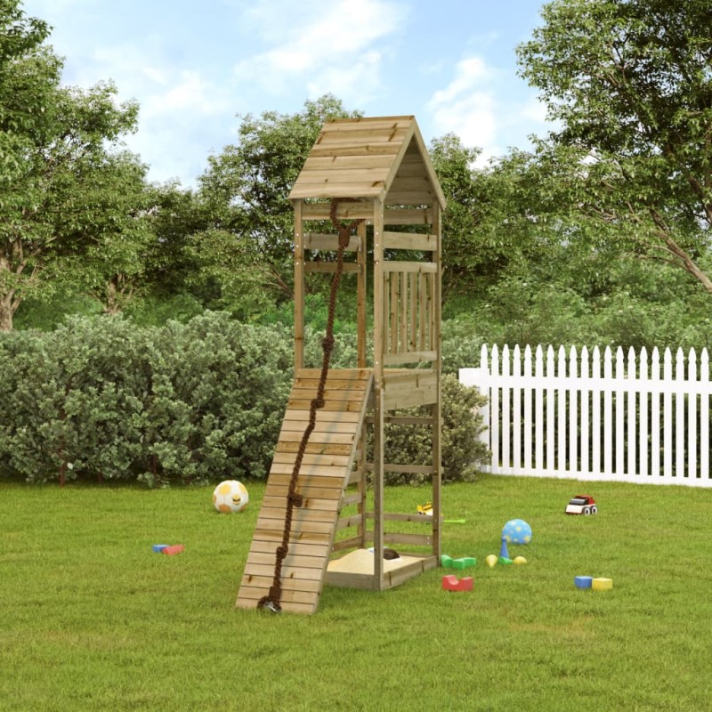 vidaXL Parque infantil con pared de escalada madera impregnada de pino vidaXL Parque infantil con pared de escalada madera impregnada de pino