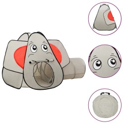 vidaXL Tienda de juegos diseño de elefante 250 bolas gris 174x86x101cm