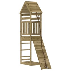vidaXL Casa de juegos con pared escalada de madera impregnada de pino