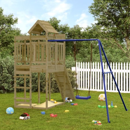 vidaXL Parque infantil de exterior madera de pino impregnada
