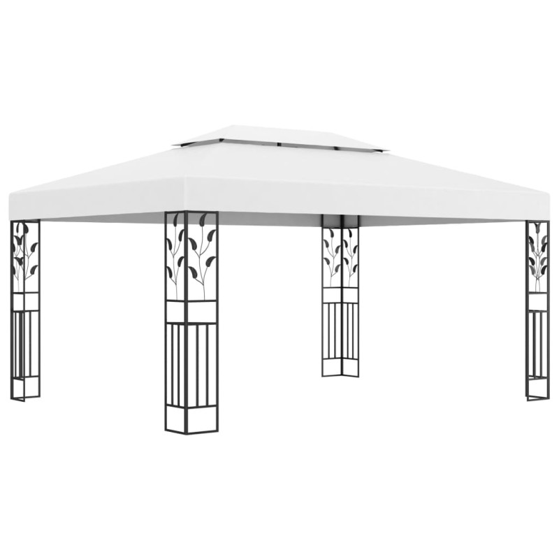 vidaXL Cenador con doble techo blanco 3x4 m vidaXL Cenador con doble techo blanco 3x4 m