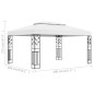 vidaXL Cenador con doble techo blanco 3x4 m vidaXL Cenador con doble techo blanco 3x4 m