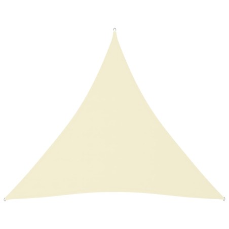 vidaXL Toldo de vela triangular tela Oxford color crema 4x4x4 m