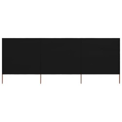 vidaXL Paravientos de playa de 3 paneles tela negro 400x160 cm