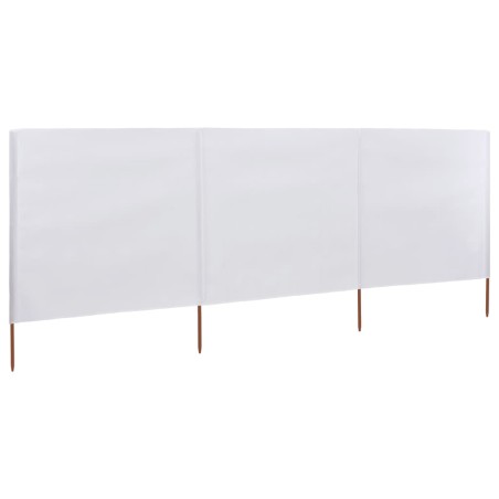 vidaXL Paravientos de playa de 3 paneles de tela 400x120 cm blanco 
