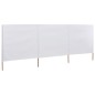 vidaXL Paravientos de playa de 3 paneles de tela 400x120 cm blanco vidaXL Paravientos de playa de 3 paneles de tela 400x120 cm blanco