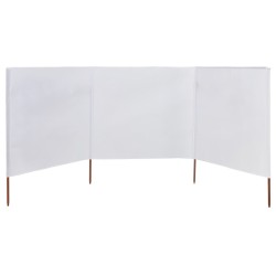 vidaXL Paravientos de playa de 3 paneles de tela 400x120 cm blanco 