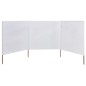 vidaXL Paravientos de playa de 3 paneles de tela 400x120 cm blanco vidaXL Paravientos de playa de 3 paneles de tela 400x120 cm blanco