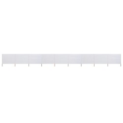 vidaXL Paravientos de 9 paneles tela blanco arena 1200x120 cm
