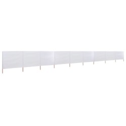 vidaXL Paravientos de 9 paneles tela blanco arena 1200x120 cm