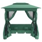 vidaXL Cenador de jardín banco columpio convertible acero y tela verde vidaXL Cenador de jardín banco columpio convertible acero y tela verde