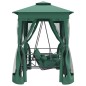 vidaXL Cenador de jardín banco columpio convertible acero y tela verde vidaXL Cenador de jardín banco columpio convertible acero y tela verde