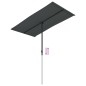 vidaXL Sombrilla de jardín palo de aluminio gris antracita 180x110 cm 