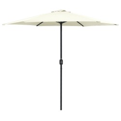 vidaXL Sombrilla de jardín y palo de aluminio blanco arena 270x246 cm