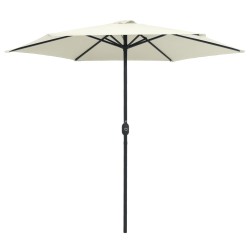 vidaXL Sombrilla de jardín y palo de aluminio blanco arena 270x246 cm