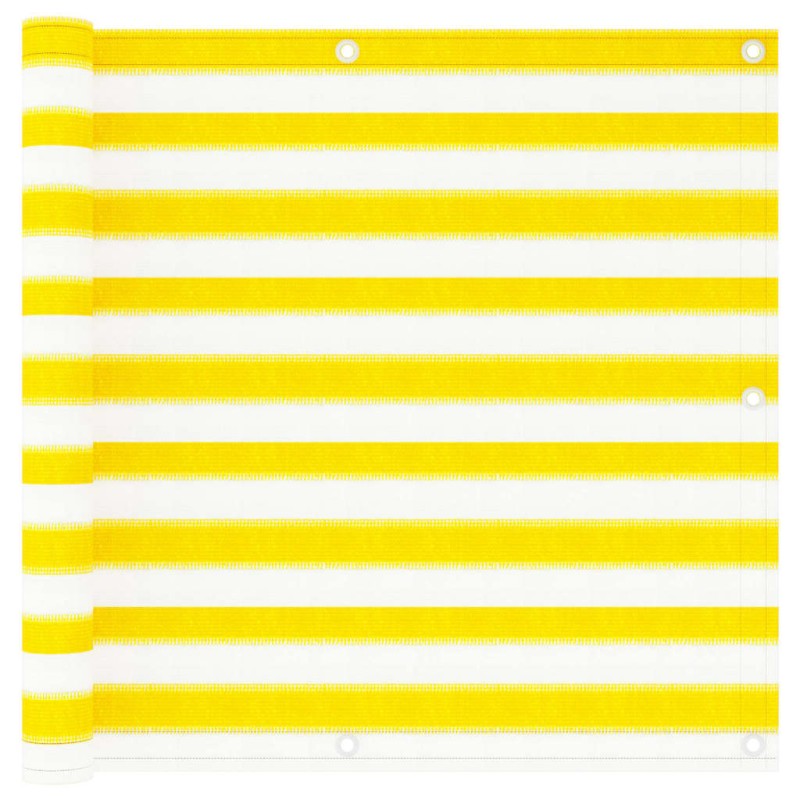 vidaXL Toldo para balcón HDPE amarillo y blanco 90x300 cm vidaXL Toldo para balcón HDPE amarillo y blanco 90x300 cm