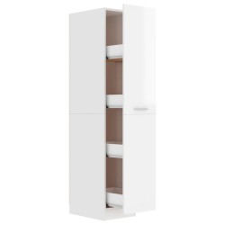 vidaXL Armario de boticario contrachapada blanco brillo 30x42,5x150 cm