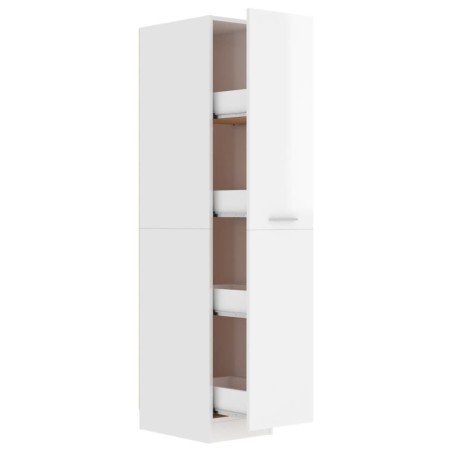 vidaXL Armario de boticario contrachapada blanco brillo 30x42,5x150 cm